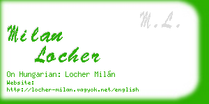 milan locher business card